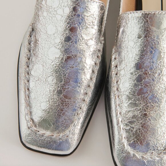 NEW DOLCE VITA Leather Beny Dress Flats in silver for women 825 3t2 - Picture 7 of 17